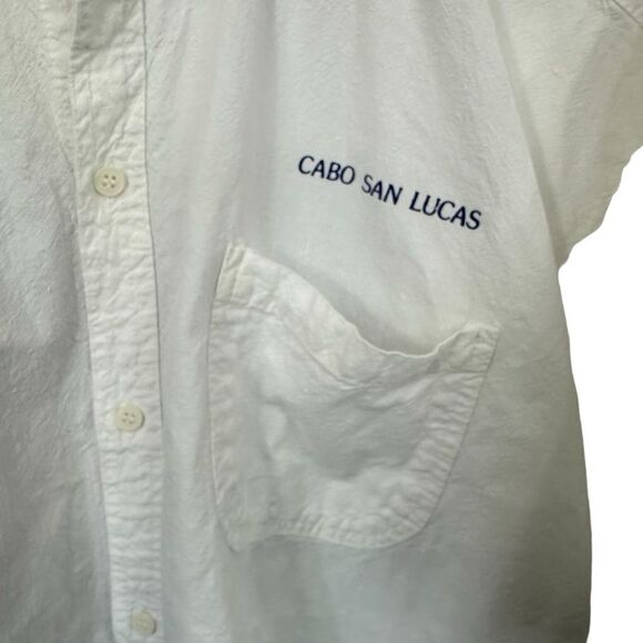 VTG PEER by Peter Mussfeldt White Cabo San Lucas Shark Button Down Shirt, XL - Picture 4 of 12